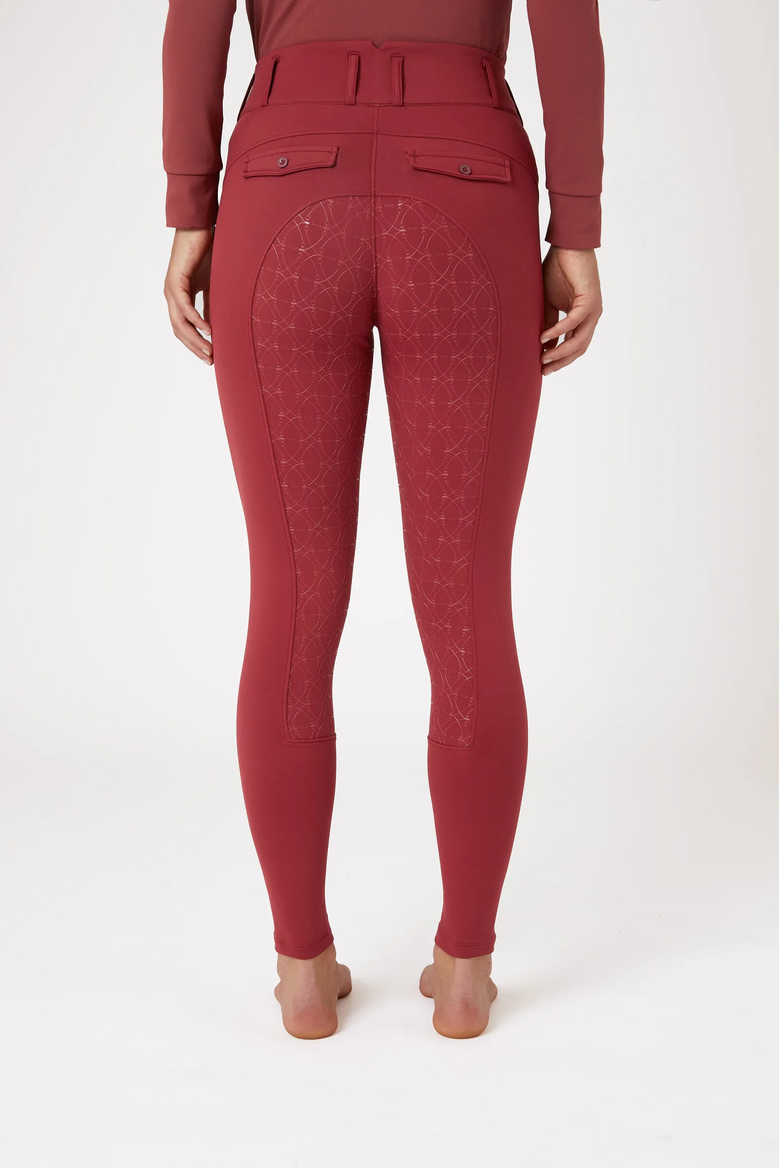 Horze Pantalon d'équitation d'hiver Ingrid taille haute fond intégral, femme