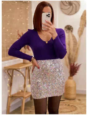 Jupe à sequins multicouleur -  Shine | MONLOOK