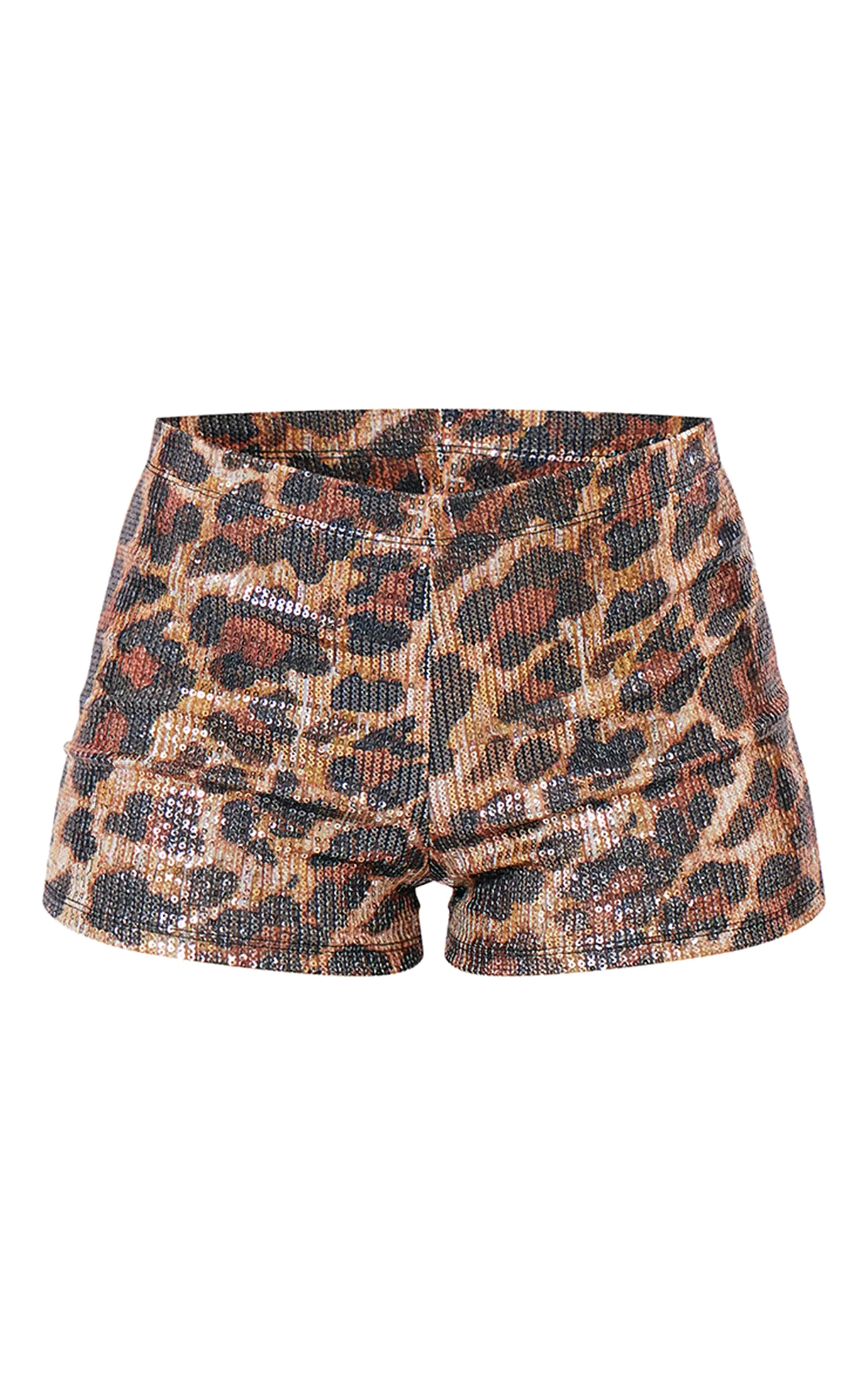 Mini-short moulant imprimé léopard à sequins