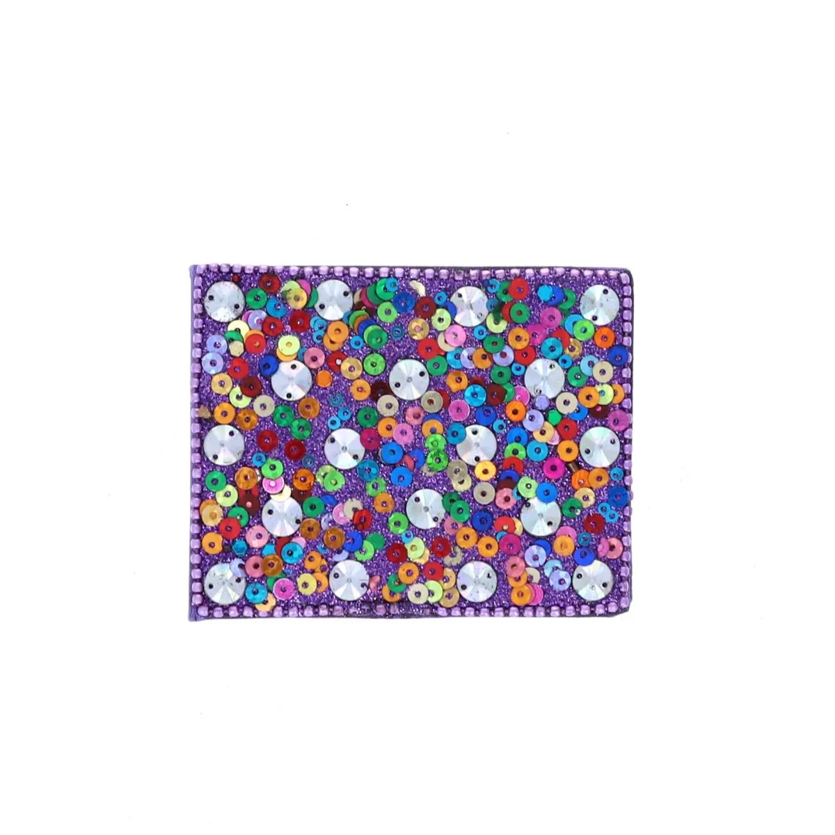 Miroir de poche violet à sequins multicolores Pondie Chérie - Le petit Souk