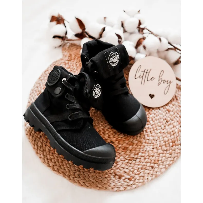 PA1 Baskets Montantes Enfant Noir Tobby le noir