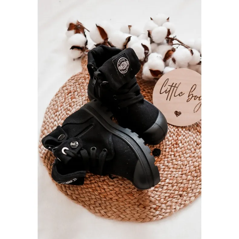 PA1 Baskets Montantes Enfant Noir Tobby le noir