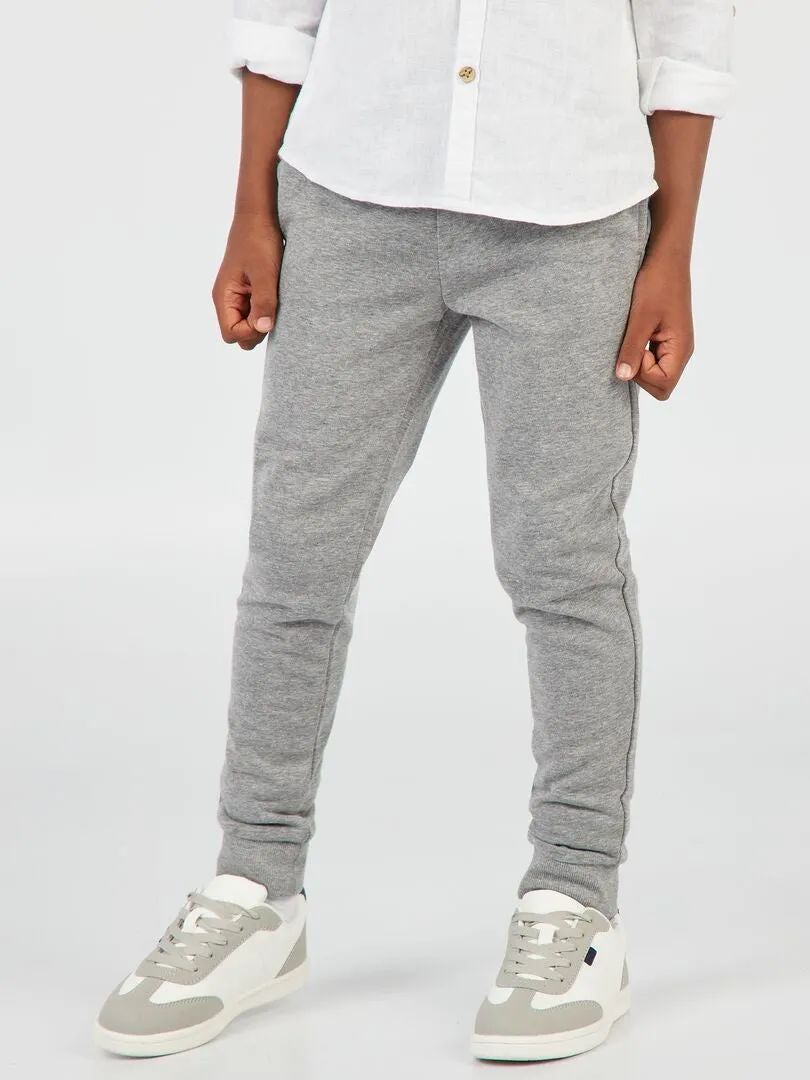 Pantalon de jogging en coton uni - Mixte - gris