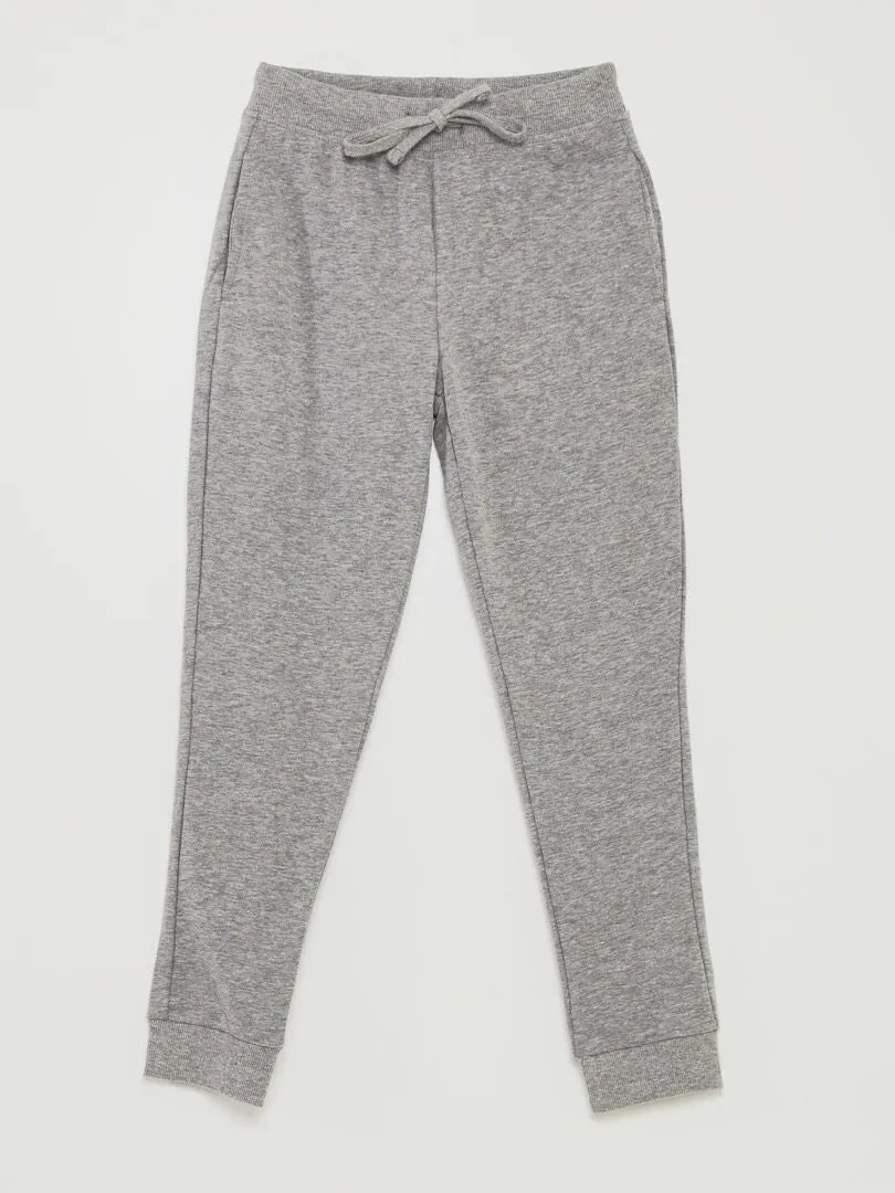 Pantalon de jogging en coton uni - Mixte - gris