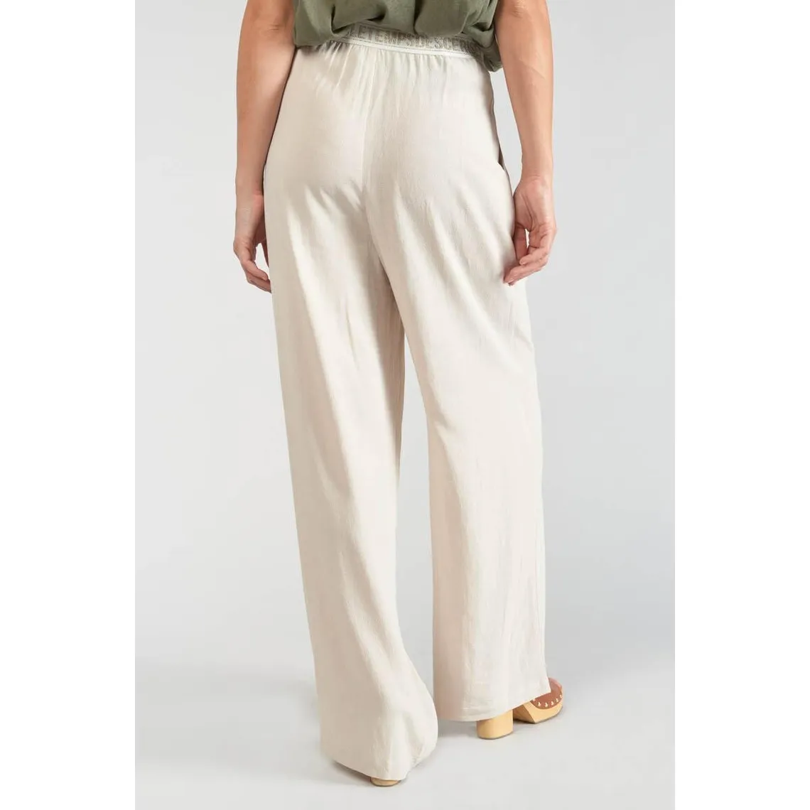 Pantalon droit SAGUA blanc en lin | 3 Suisses