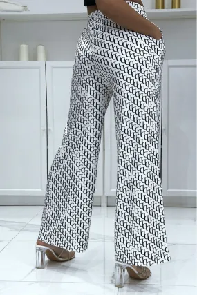 Pantalon palazzo moti D blanc inspiration de marque