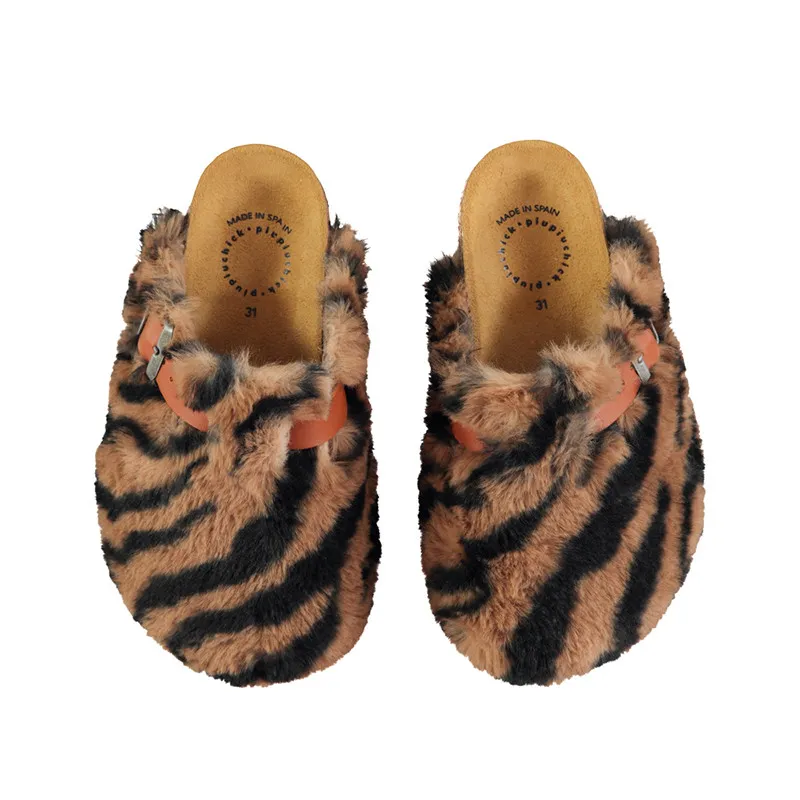 PIUPIUCHICK - SABOTS STYLE "BIRKENSTCOK" FAUSSE FOURRURE - littlecasba.com