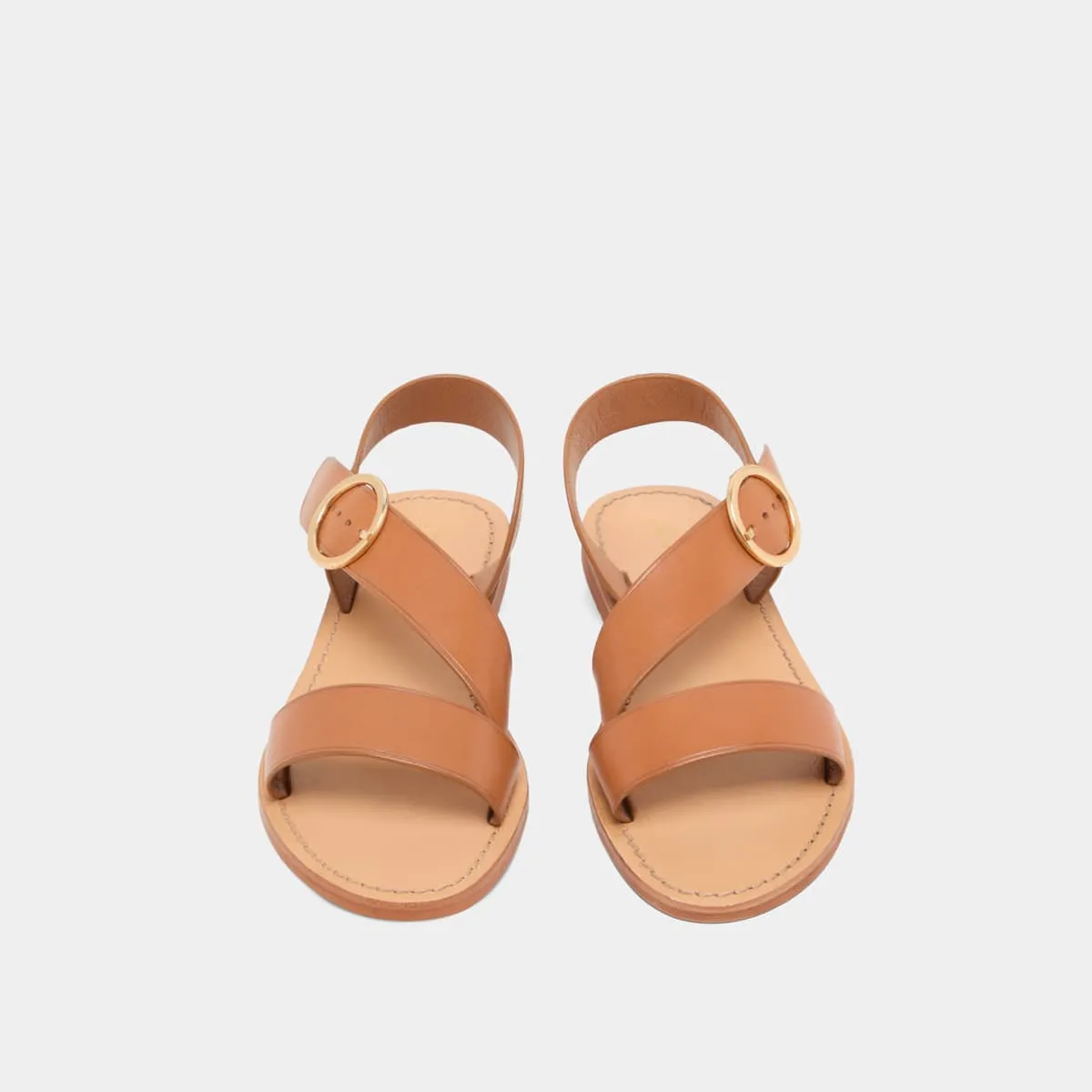 Plagettes asymétriques en cuir camel pour Femme | Jonak