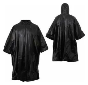 Poncho de pluie noir avec capuche - Imperméable taille universelle