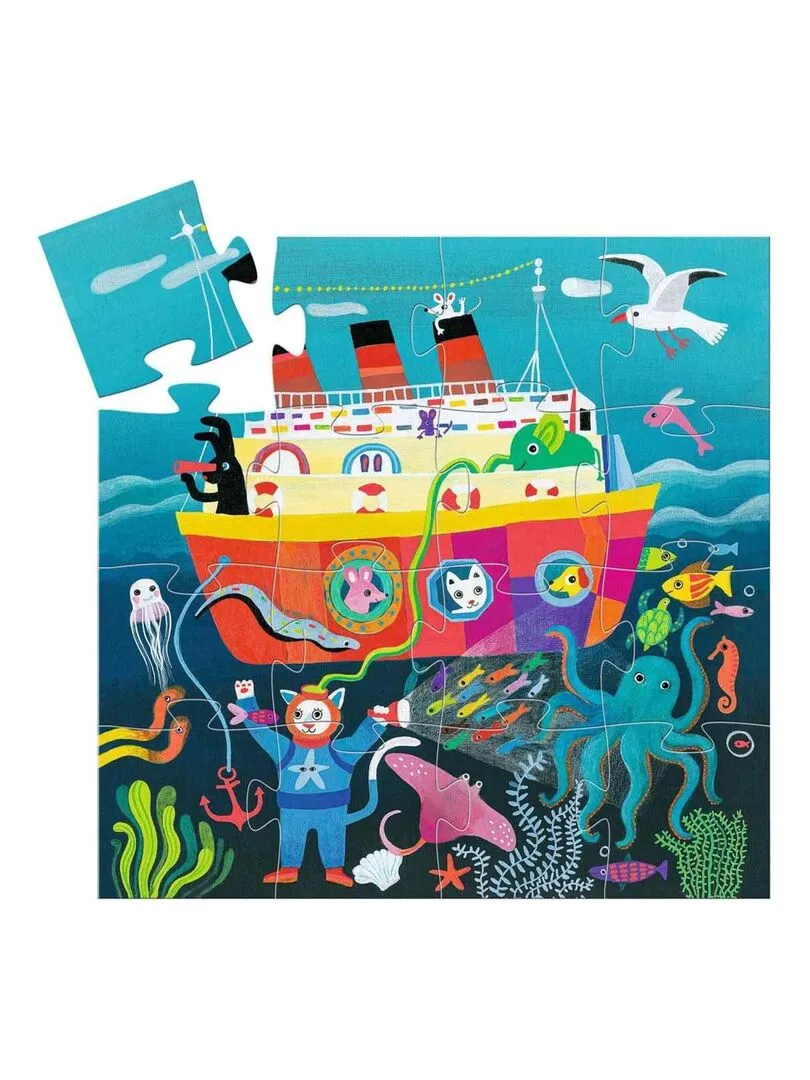 Puzzles silhouettes - La croisière des amis - 16 pcs - N/A