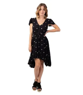 Robe courte à sequins INDIA noire Coton Du Monde