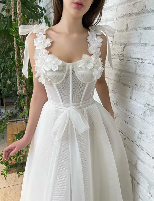 Robe de Soirée de Mariage Longue Blanc