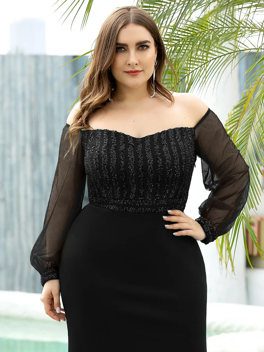 Robe de Soirée Longue Grande Taille Sirène à Sequins Tendance