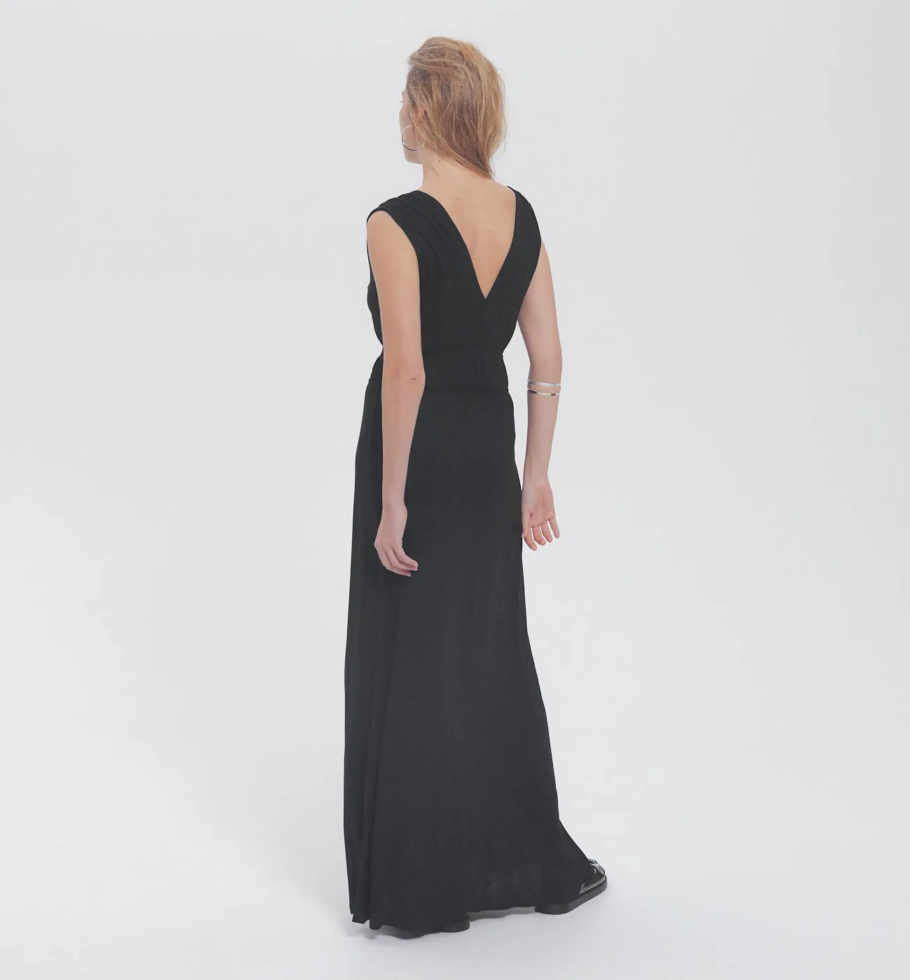 Robe longue en jersey Femme - Noir