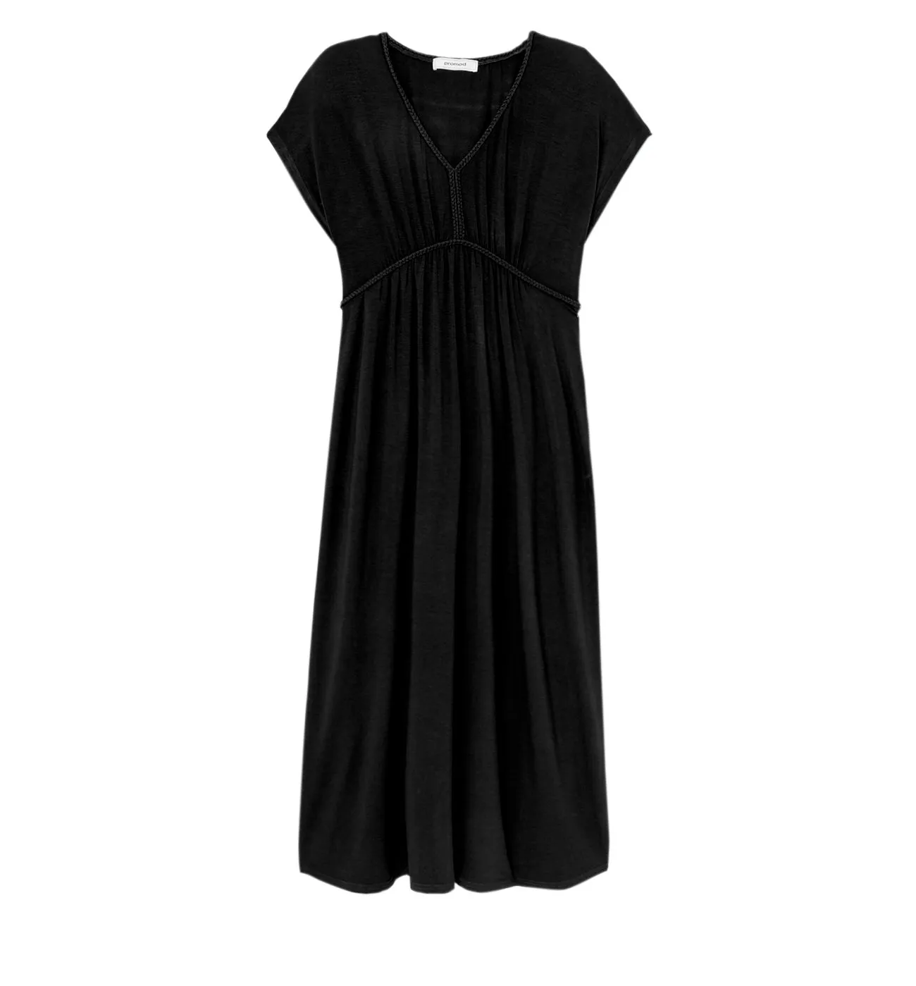 Robe mi-longue en jersey - Noir