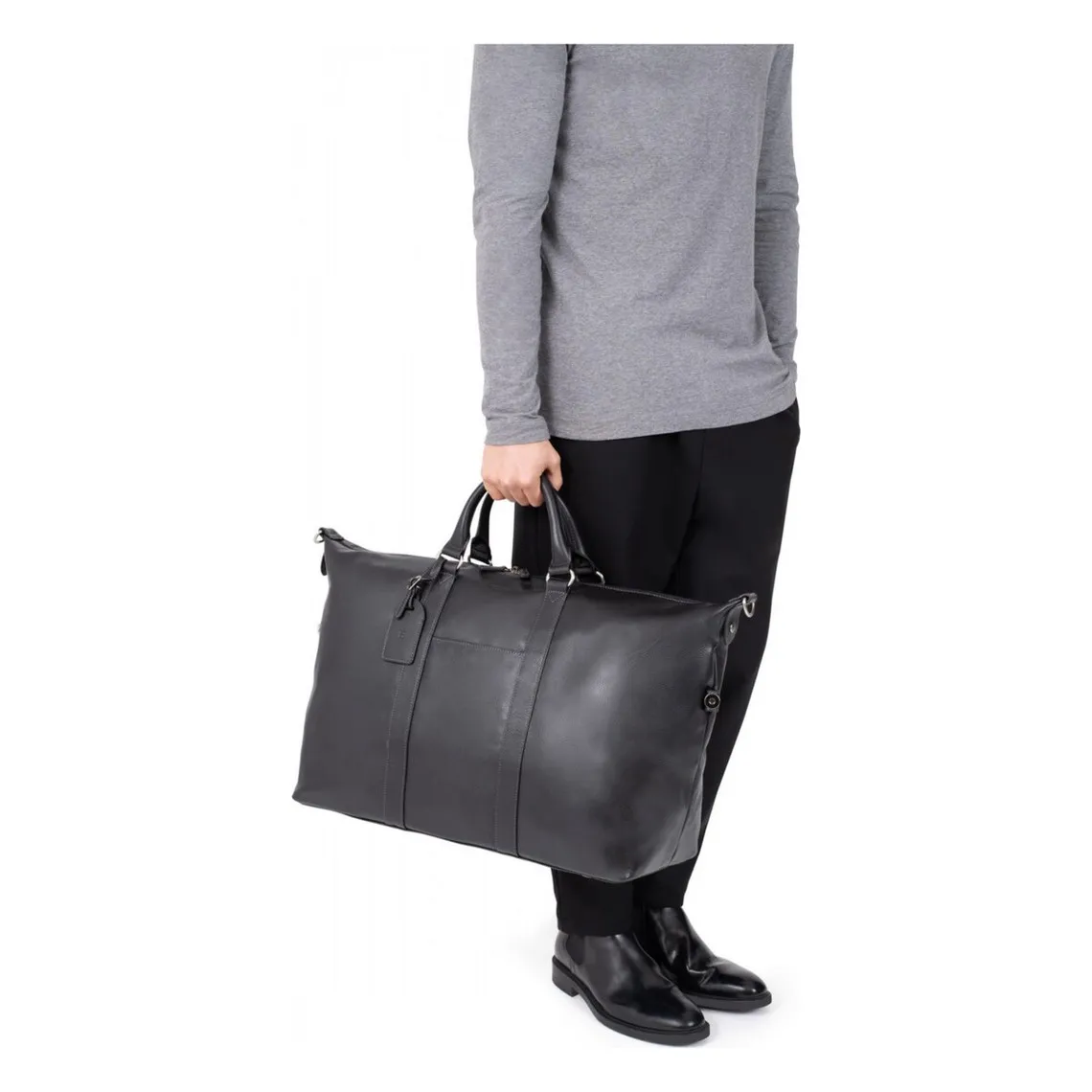 Sac de voyage Cuir CONFORT Chocolat Quin Hexagona - Sac de voyage Homme sur MenCorner