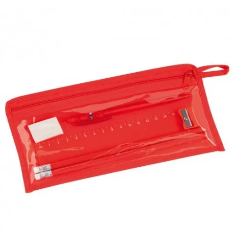 Set Trousse Baiku en T.N.T et en PVC de Coloris Jaune Bleu et Rouge