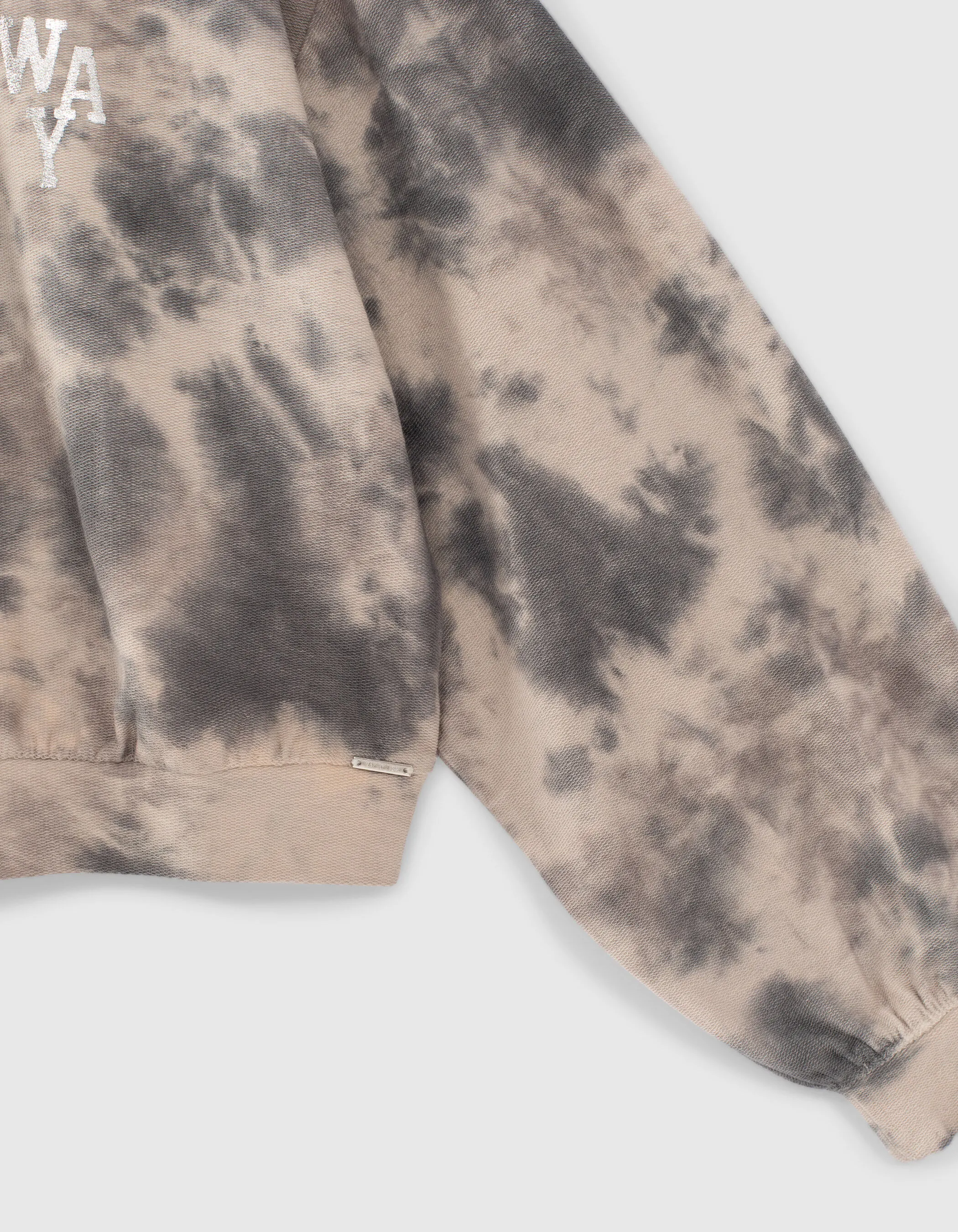 Sweat cropped blanc et noir tie and dye fille