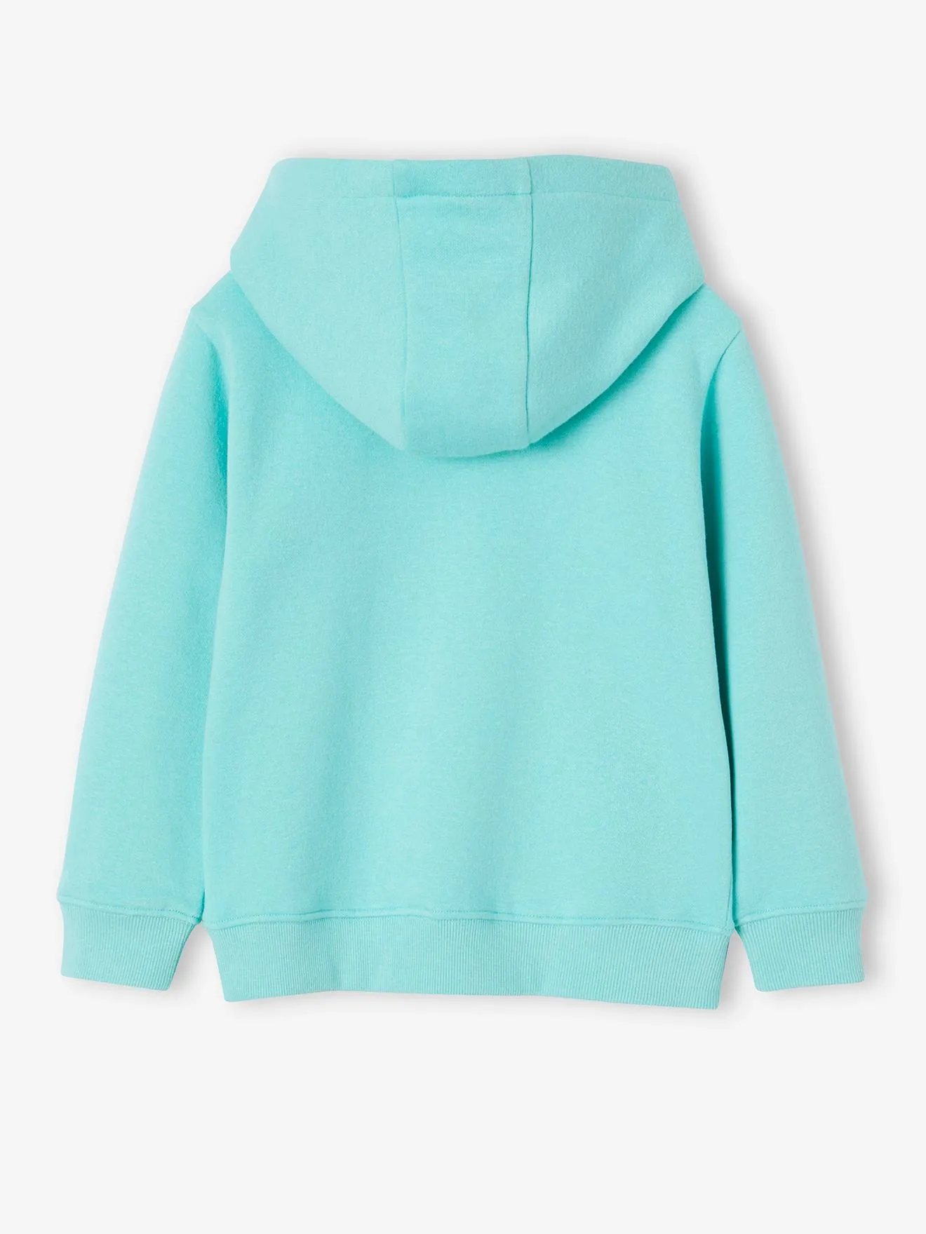 Sweat zippé à capuche Basics garçon turquoise - Vertbaudet