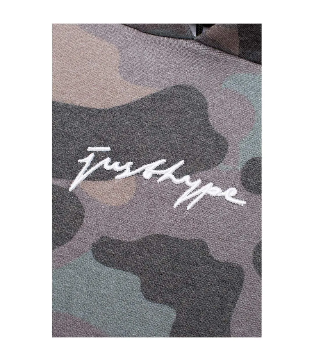 Sweat à capuche camo scribble homme kaki Hype