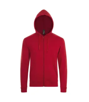 Sweat à capuche et fermeture zippée homme rouge SOLS