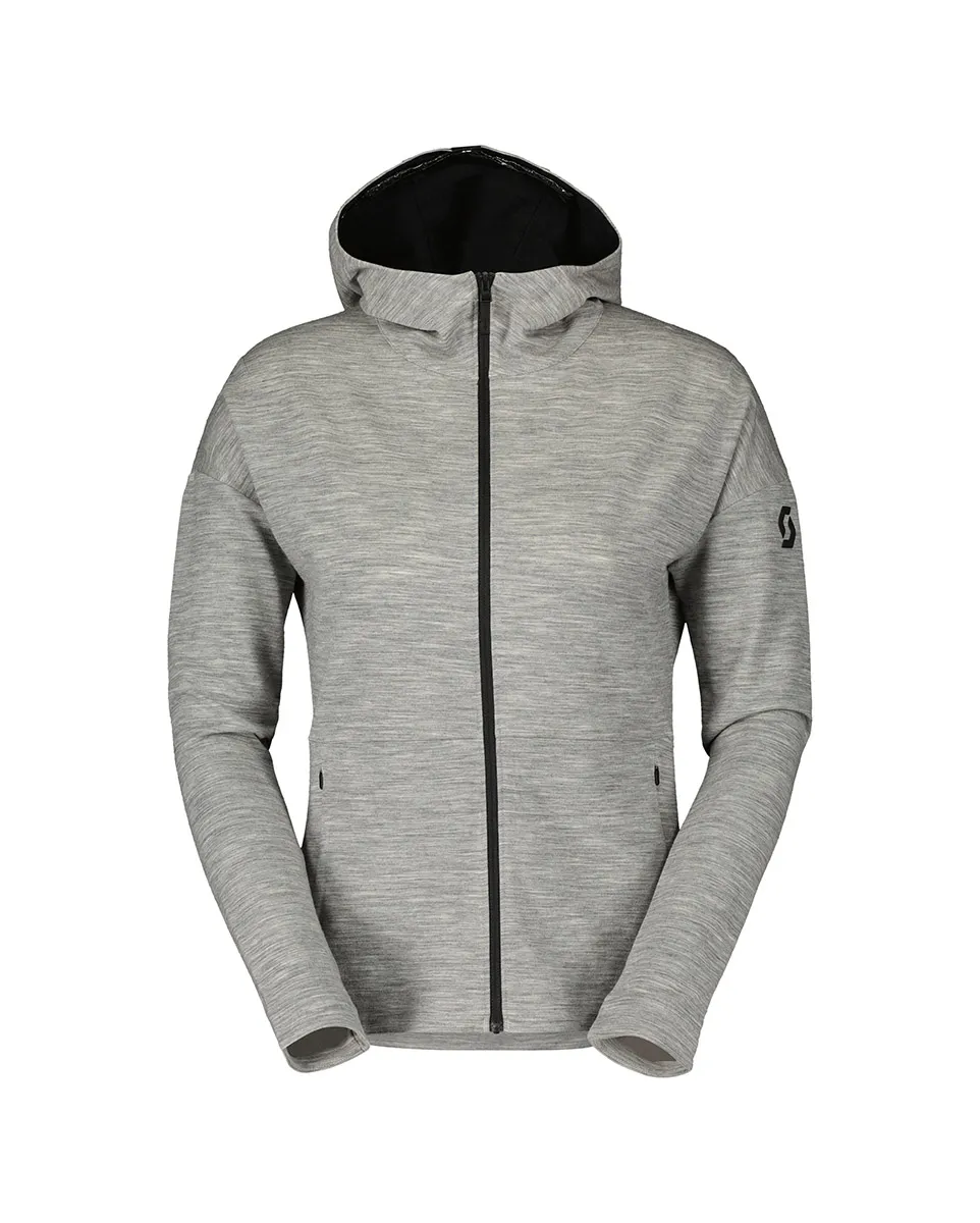 Sweat à capuche Femme COMMUTER MERINO HOODY Gris