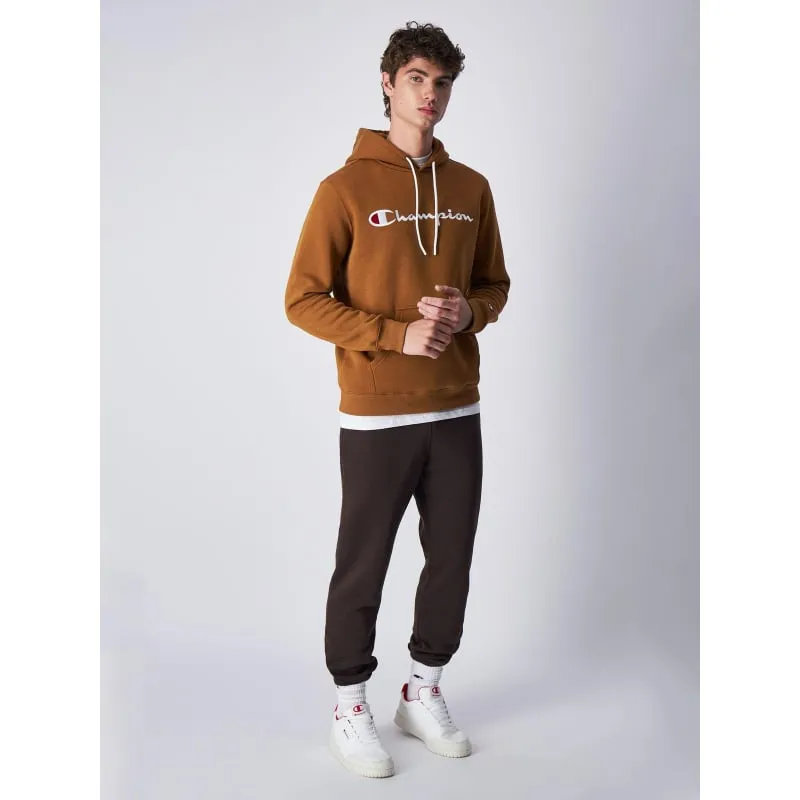 Sweat à capuche logo brodé marron homme - Champion | wimod