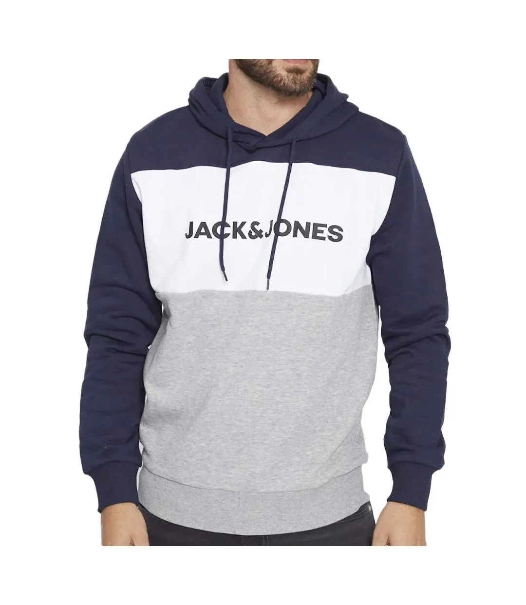 Sweat à capuche Marine Homme Jack and Jones Blocking