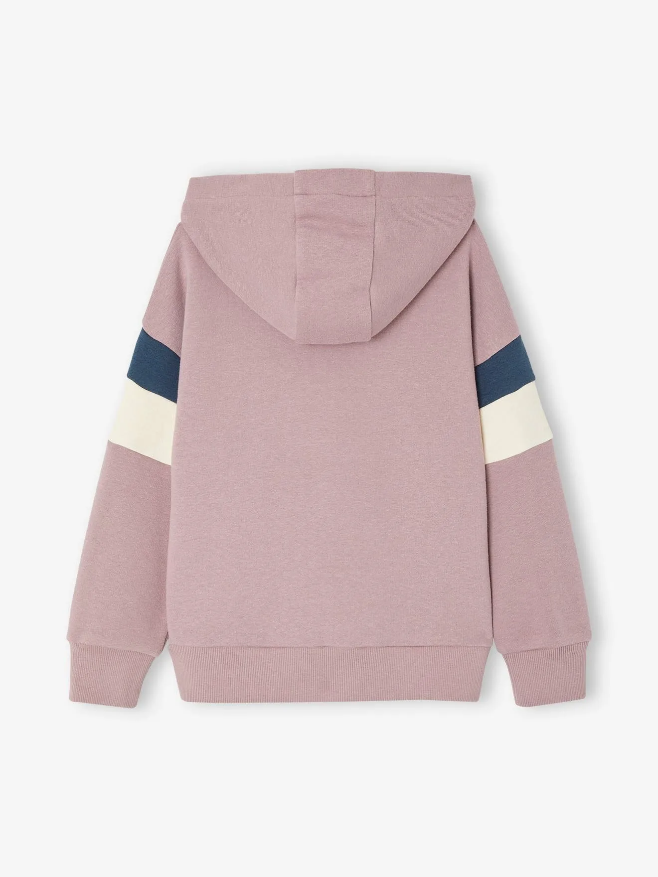 Sweat à capuche motif grahique garçon manches colorblock mauve - Vertbaudet