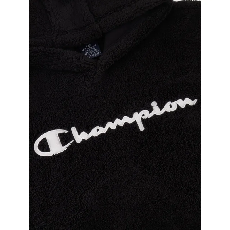 Sweat à capuche peluche noir homme - Champion | wimod