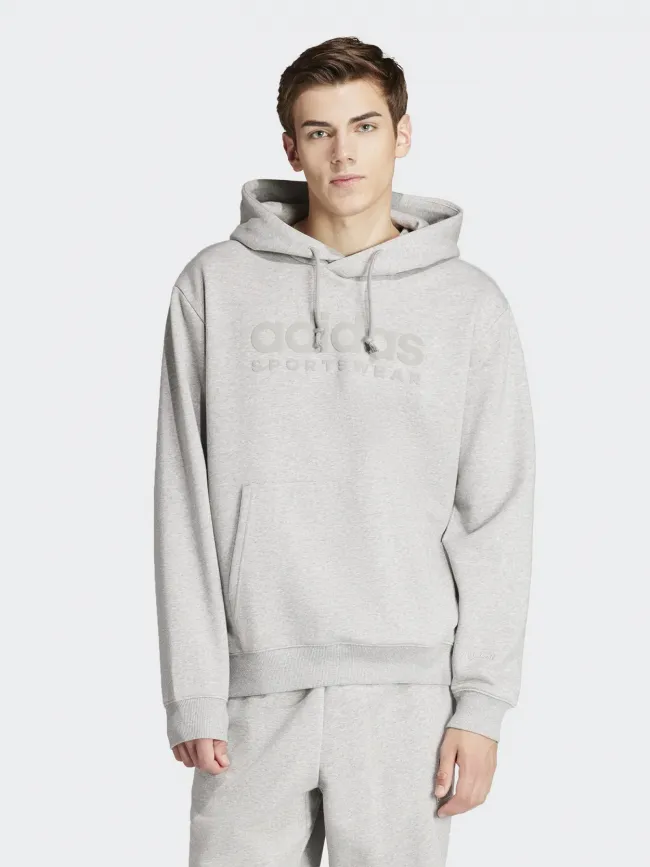 Sweat à capuche sportswear logo gris homme - Adidas | wimod