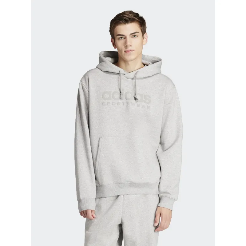 Sweat à capuche sportswear logo gris homme - Adidas | wimod