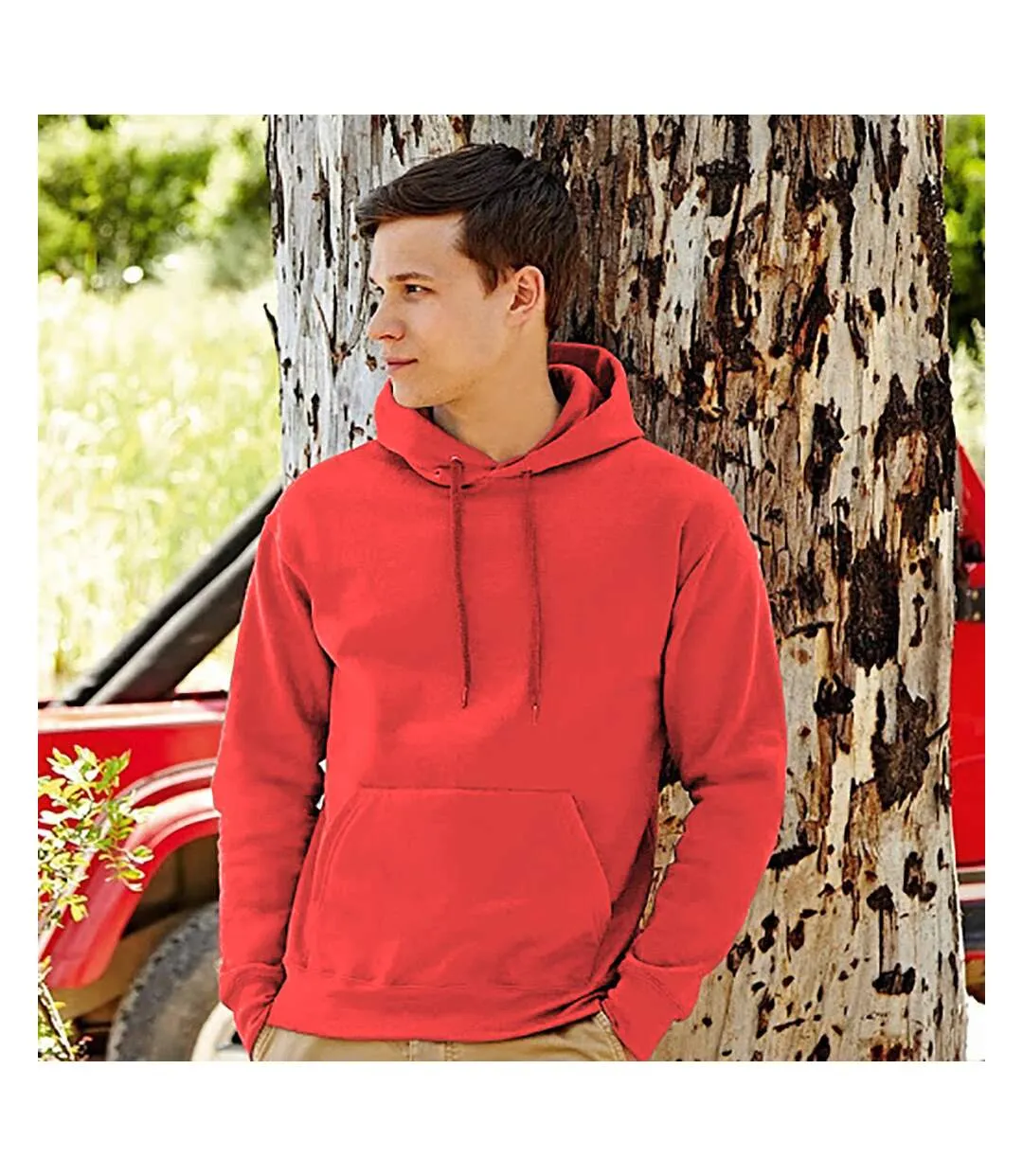 Sweatshirt à capuche homme rouge Fruit of the Loom