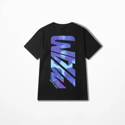 T-shirt Imprimé Graphique au Dos Aqua Tie Dye Homme Femme