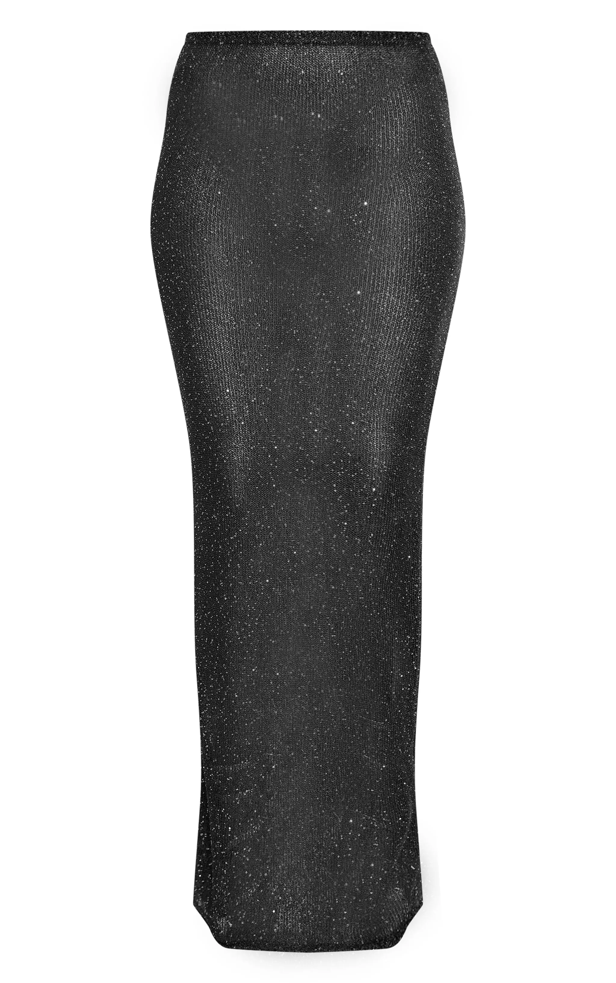 Tall Jupe longue en maille tricot noire à sequins