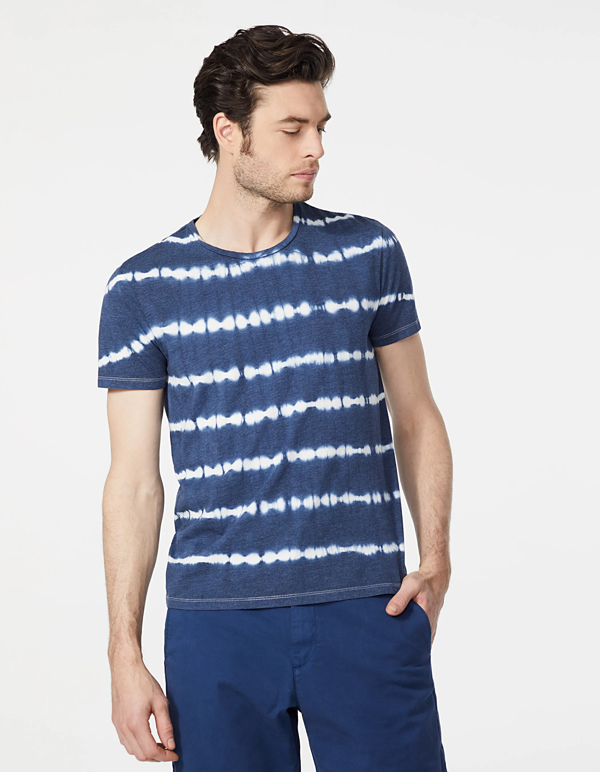 Tee-shirt indigo tie and dye Homme