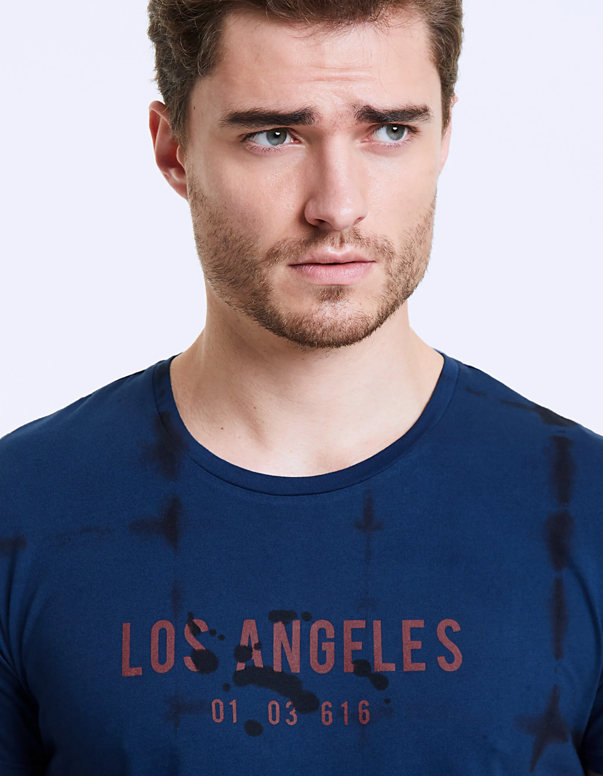 Tee-shirt indigo tie and dye Los Angeles Homme