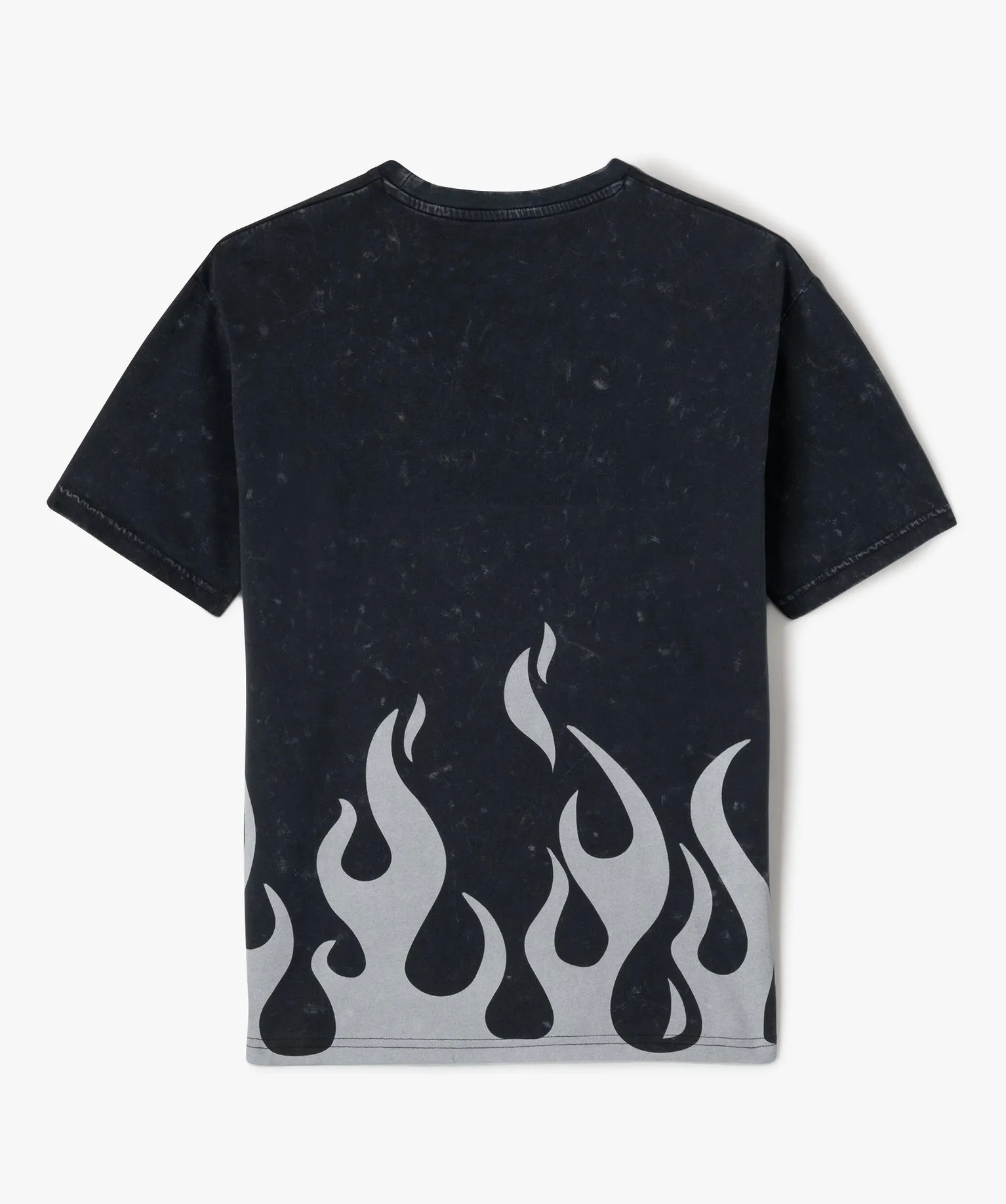 tee-shirt manches courtes tie-and-dye imprime flamme garcon noir tee-shirts