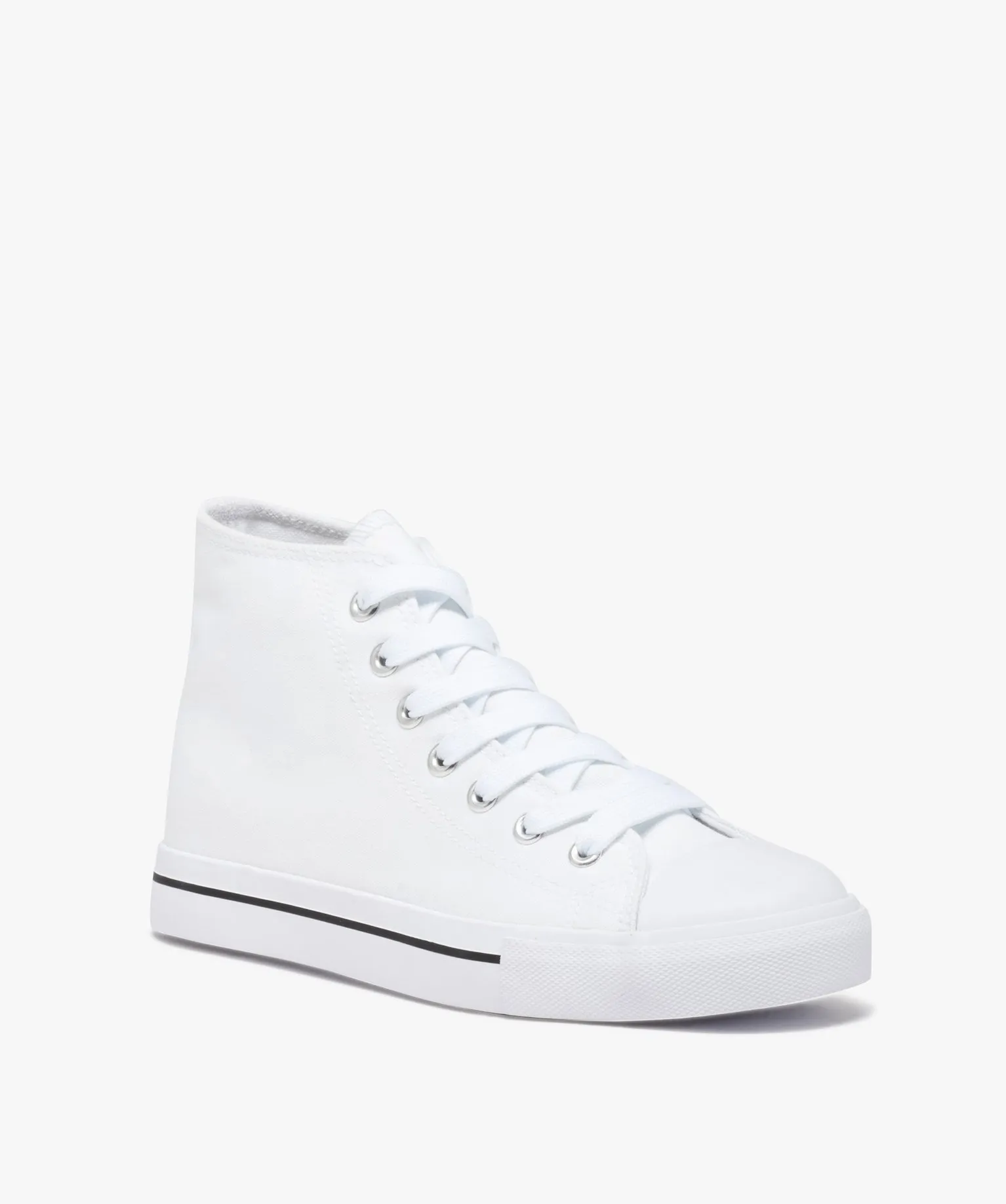 tennis en toile montante a bout renforce femme blanc baskets montantes