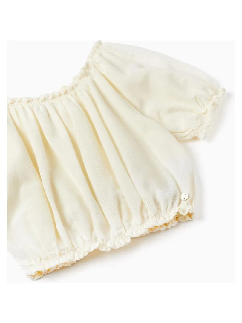 Top En Mélange De Lin Pour Fille manches courtes MATISSE - Blanc