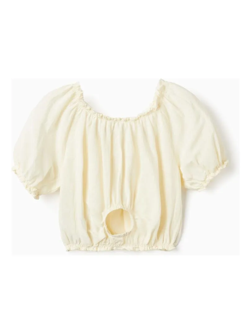 Top En Mélange De Lin Pour Fille manches courtes MATISSE - Blanc