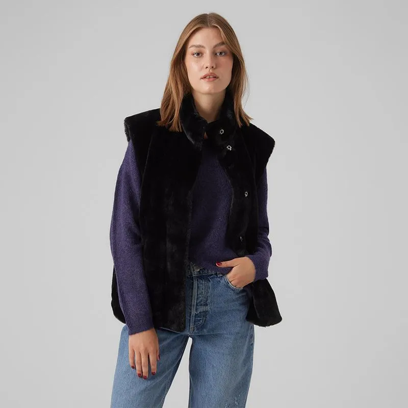 Veste gilet sans manches fausse fourrure Femme VERO MODA à prix 