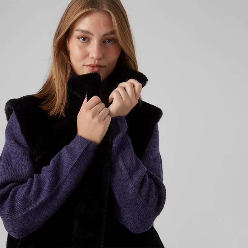 Veste gilet sans manches fausse fourrure Femme VERO MODA à prix 