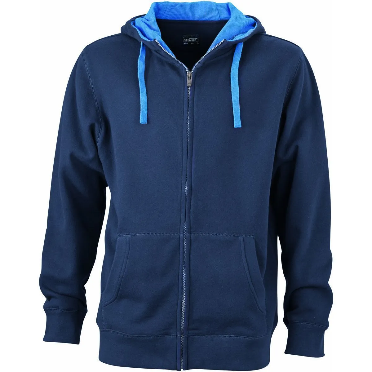 Veste zippée à capuche homme - JN963 - bleu marine 