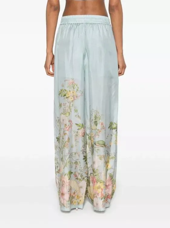 Zimmermann Waverly High-Waist Palazzo Trousers Blue